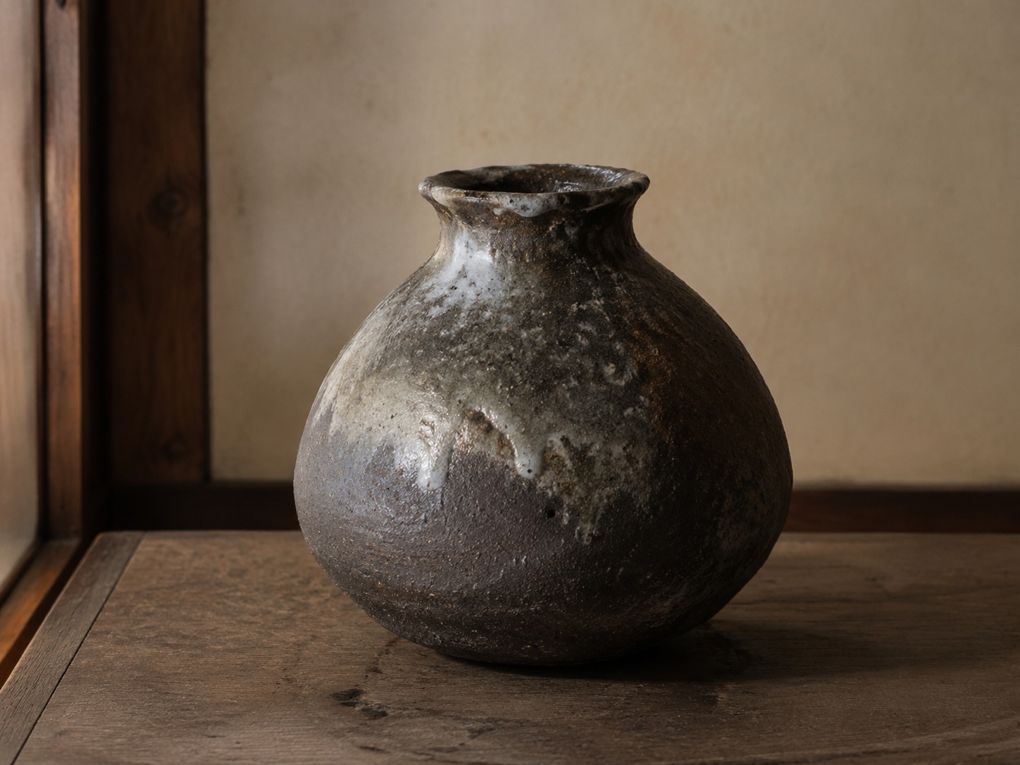 Old Japanese stoneware art piece